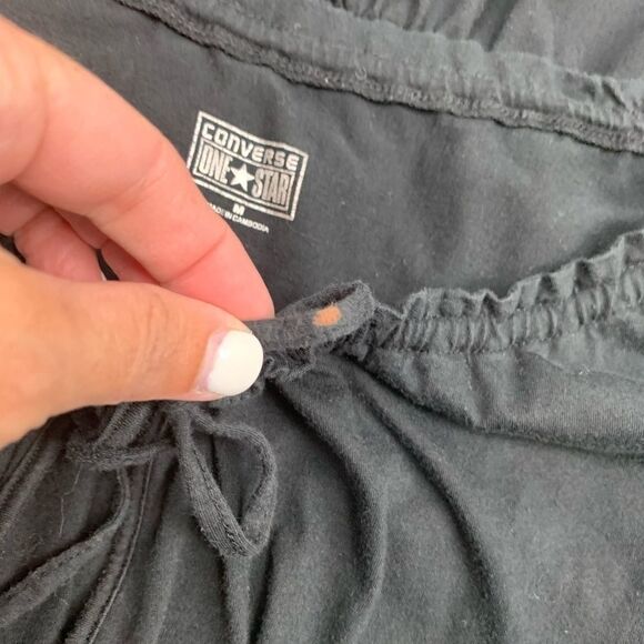 Converse One Star Black Lace Peplum Blouse Women’s Medium - Picture 7 of 9